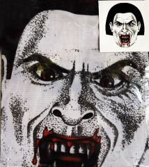 Yüze Yapışan Kafaya Tam Geçmeli Streç Kanlı Vampir Maske Bez Maske Model 2-2 (4944)