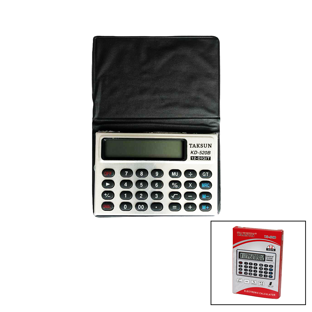 12 HANELİ MİNİ CEP - KILIFLI HESAP MAKİNESİ6.6X1.9X9.3CM TS-520B (4944)