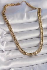 316L Çelik Gold Renk Balık Sırtı Model Kadın Kolye - TJ-BKO10025