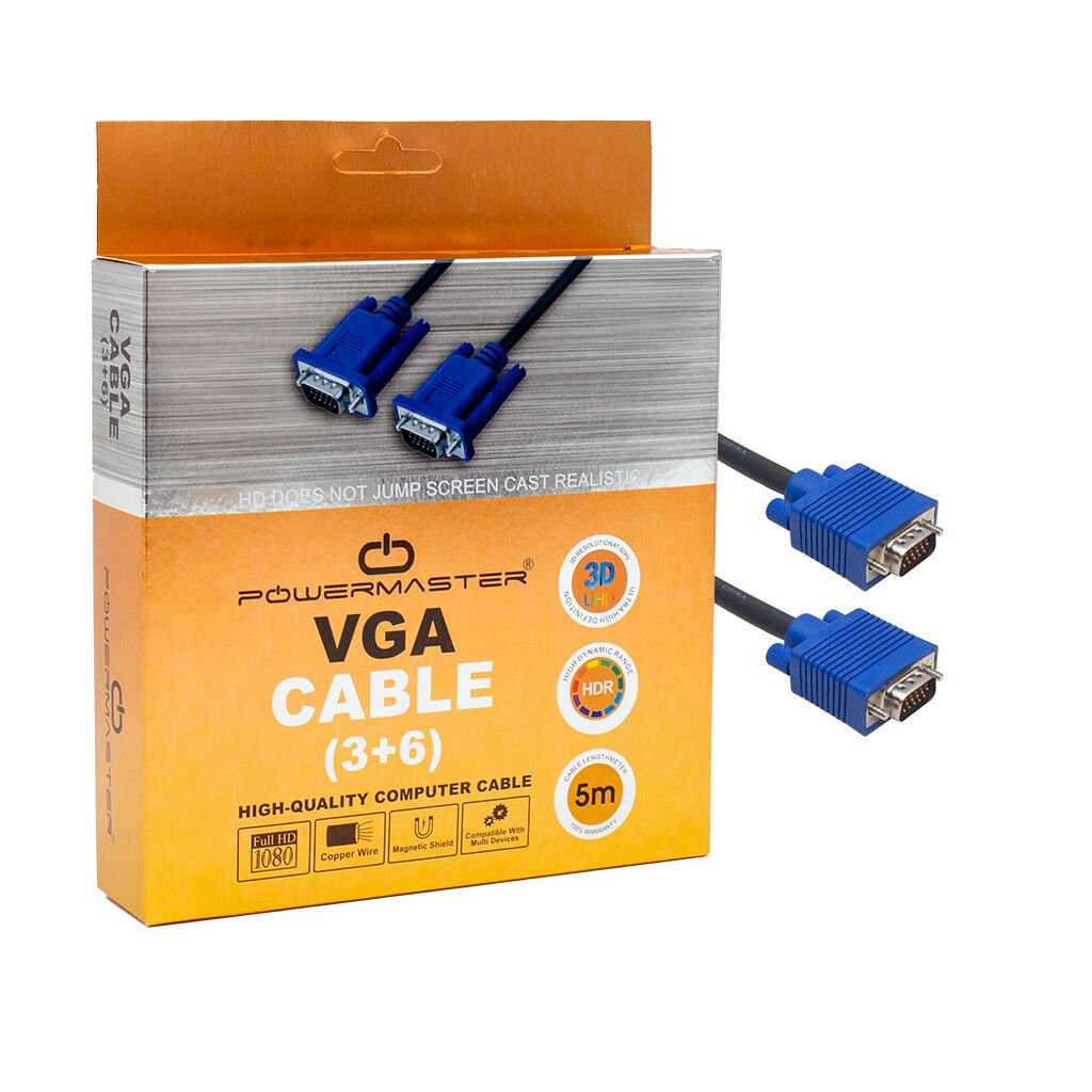 VGA KABLO 15 PİN 3+6 ERKEK/ERKEK 5M KUTULU (4944)