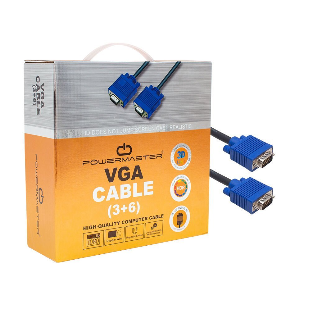 VGA KABLO 15 PİN 3+6 ERKEK/ERKEK 15M KUTULU (4944)
