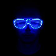 Mavi Led Işıklı Parti Gözlüğü - Neon Glow Gözlük 3 Modlu