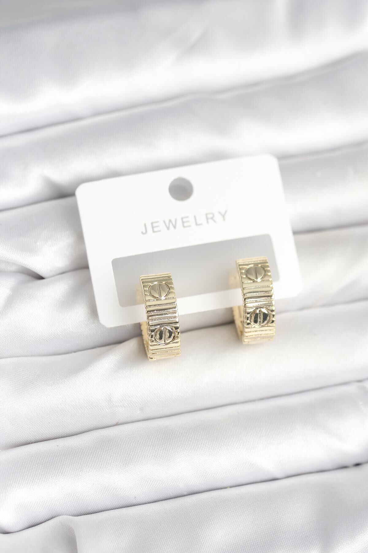 Pirinç Gold Renk Halka Kadın Küpe - TJ-BKP11381