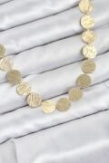 Yuvarlak Plaka Model Gold Renk Kadın Kolye - TJ-BKO10827