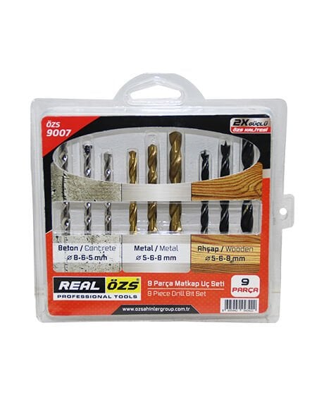 9 PARÇA  MATKAP UCU SETİ BETON - METAL - AHŞAP - 5-6-8MM (4944)