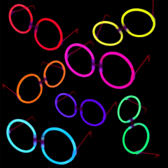 Glow Stick Parti Gözlüğü Glow Partisi Yuvarlak Şekilli Fosforlu Gözlük 6 Adet (4944)