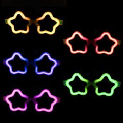 Yıldız Glow Gözlük - Yıldız Şekilli Glow Stick Gözlüğü - Glow Partisi Gözlük 12 Adet (4944)