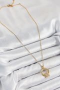 316L Çelik Zirkon Taşlı Düğüm Model Gold Renk Kadın Kolye - TJ-BKO10349