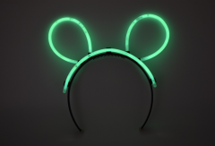 Karanlıkta Parlayan Fosforlu Glow Stick Taç Tavşan Kulağı Tacı Yeşil Renk