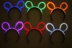Karanlıkta Parlayan Fosforlu Glow Stick Taç Tavşan Kulağı Tacı Kırmızı Renk