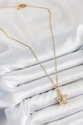 316L Çelik Zirkon Taşlı Yıldız Model Gold Renk Kadın Kolye - TJ-BKO10357