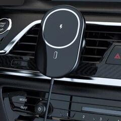 15w Mıknatıslı Takılabilen Hızlı Şarj Tüm Cihaz Ve Araçlara Uyumlu Araç İçi Şarj Cihazı (4944)