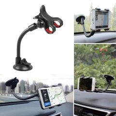 Akrobat Cama Sabitlenen Güçlü Vakumlu 360 Derece Dönen Tüm Modellere Uyan Oto Telefon Tutucu (4944)