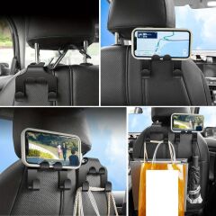 Oto Koltuk Arkası Düzenleyici Organizer Askılıklı Telefon,Tablet Tutucu (4944)