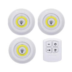 ÜÇLÜ KUMANDALI PİLLİ DOKUNMATİK PORTATİF COB LED IŞIK AYDINLATMA (4944)