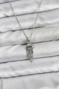316L Çelik Zincir Gümüş Renk Deniz Anası Model Zirkon Taşlı Kadın Kolye - TJ-BKO10843