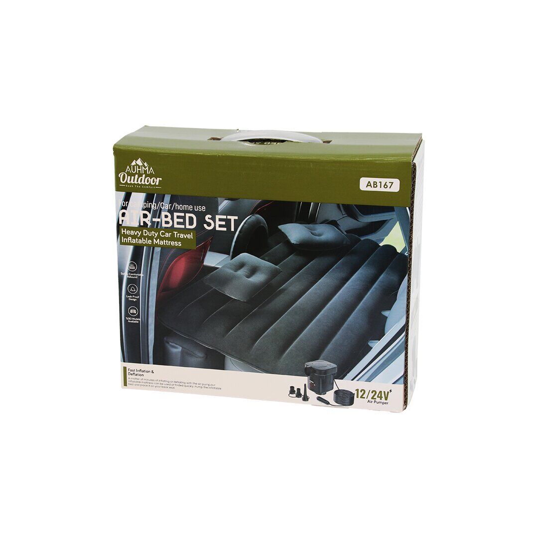 ŞİŞME YATAK SETİ KAMP - ARAÇ - EV ÇİFT KİŞİLİK 30X85X9CM HAVA POMPASI 12/24V= OTO ÇAKMAKLIK GİRİŞLİ AB-167 (4944)