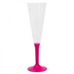 Kristal Yıkanabilir Mika Plastik Şampanya Kadehi Pembe Renk 10 Adet