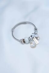 Beyaz Deniz Kabuğu Charm Model Çelik Kadın Bileklik - TJ-BB4452