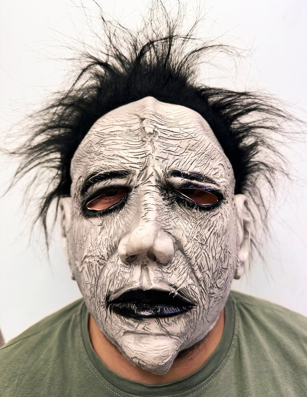 Siyah Saçlı Michael Myers Lateks Yüze Tam Yapışan Et Maske Korku Maskesi (4944)