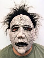 Siyah Saçlı Michael Myers Lateks Yüze Tam Yapışan Et Maske Korku Maskesi (4944)