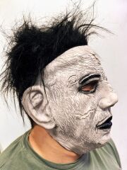 Siyah Saçlı Michael Myers Lateks Yüze Tam Yapışan Et Maske Korku Maskesi (4944)
