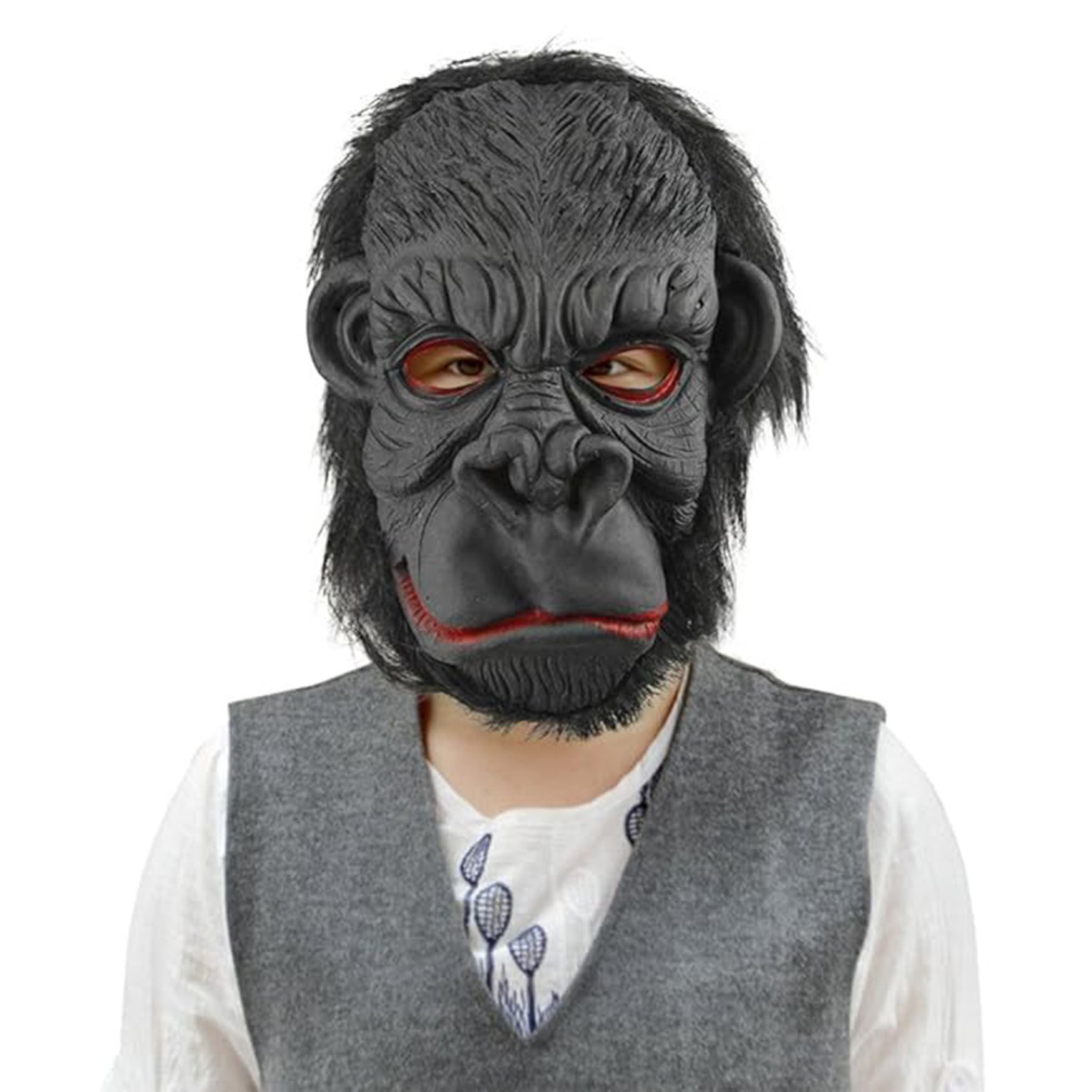 Lateks Goril Maskesi Maymun Maskesi Et Maskesi Orangutan Siyah Saçlı 3 No (4944)
