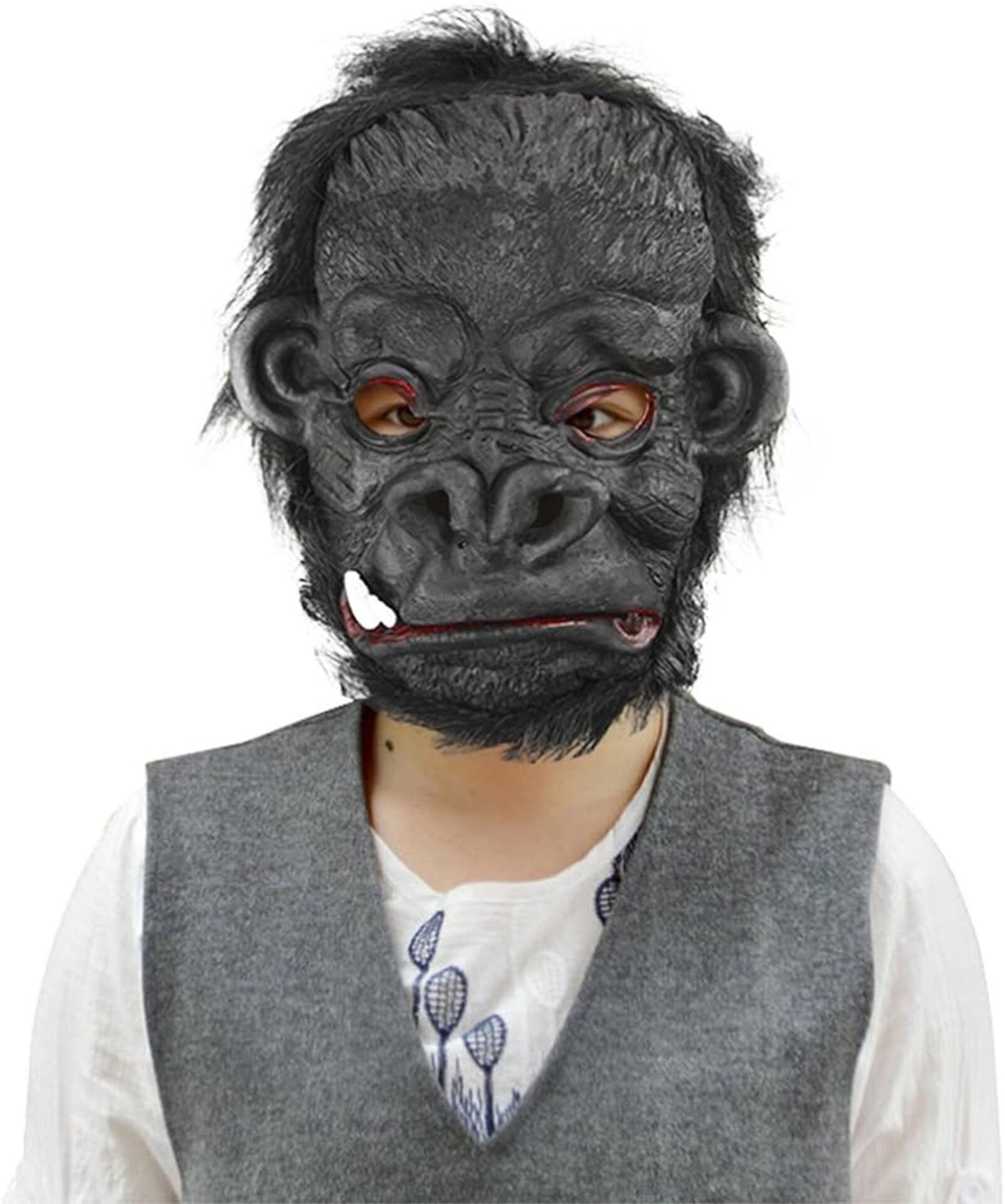 Lateks Goril Maskesi Maymun Maskesi Et Maskesi Orangutan Siyah Saçlı 4 No (4944)