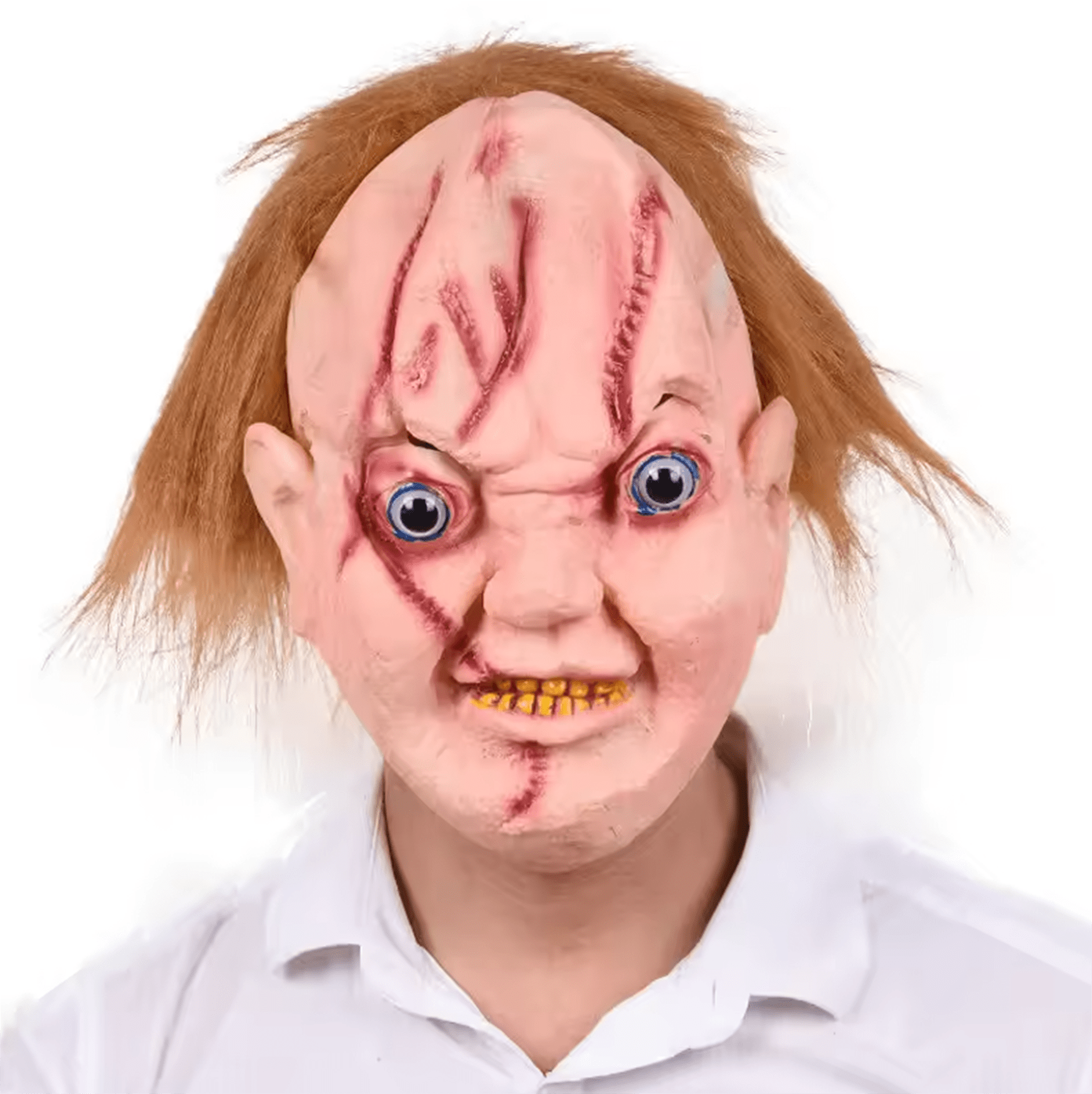 Çaki Maskesi Kahverengi Saçlı Lateks Et Chucky Çaki Maskesi (4944)