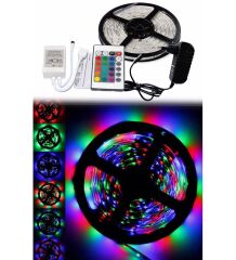 5 Metre Rgb Şerit Led Seti-İç ve Dış Mekan Silikonlu-Tak Çalıştır (4944)