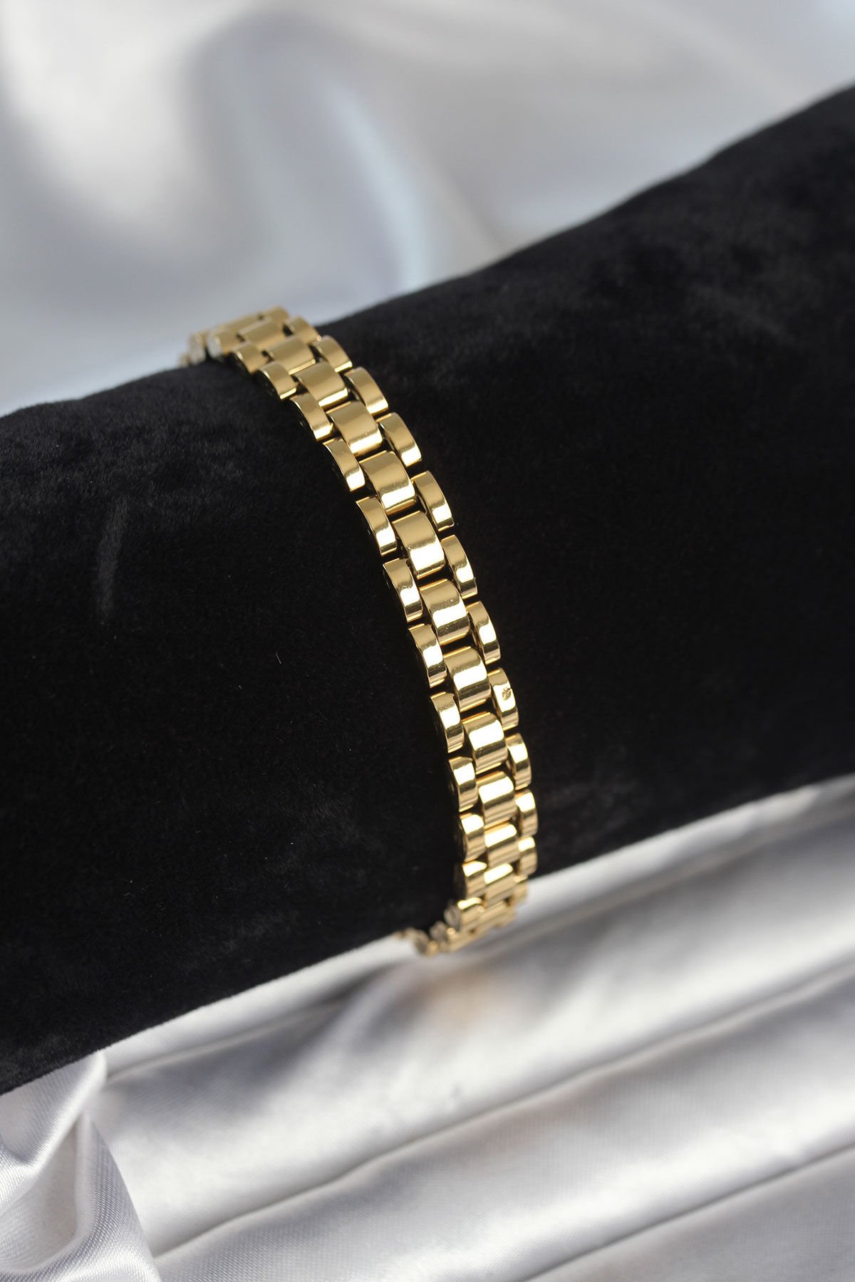 316L Çelik Gold Renk 7 mm Kalınlık Erkek Bileklik - TJ-EB3763