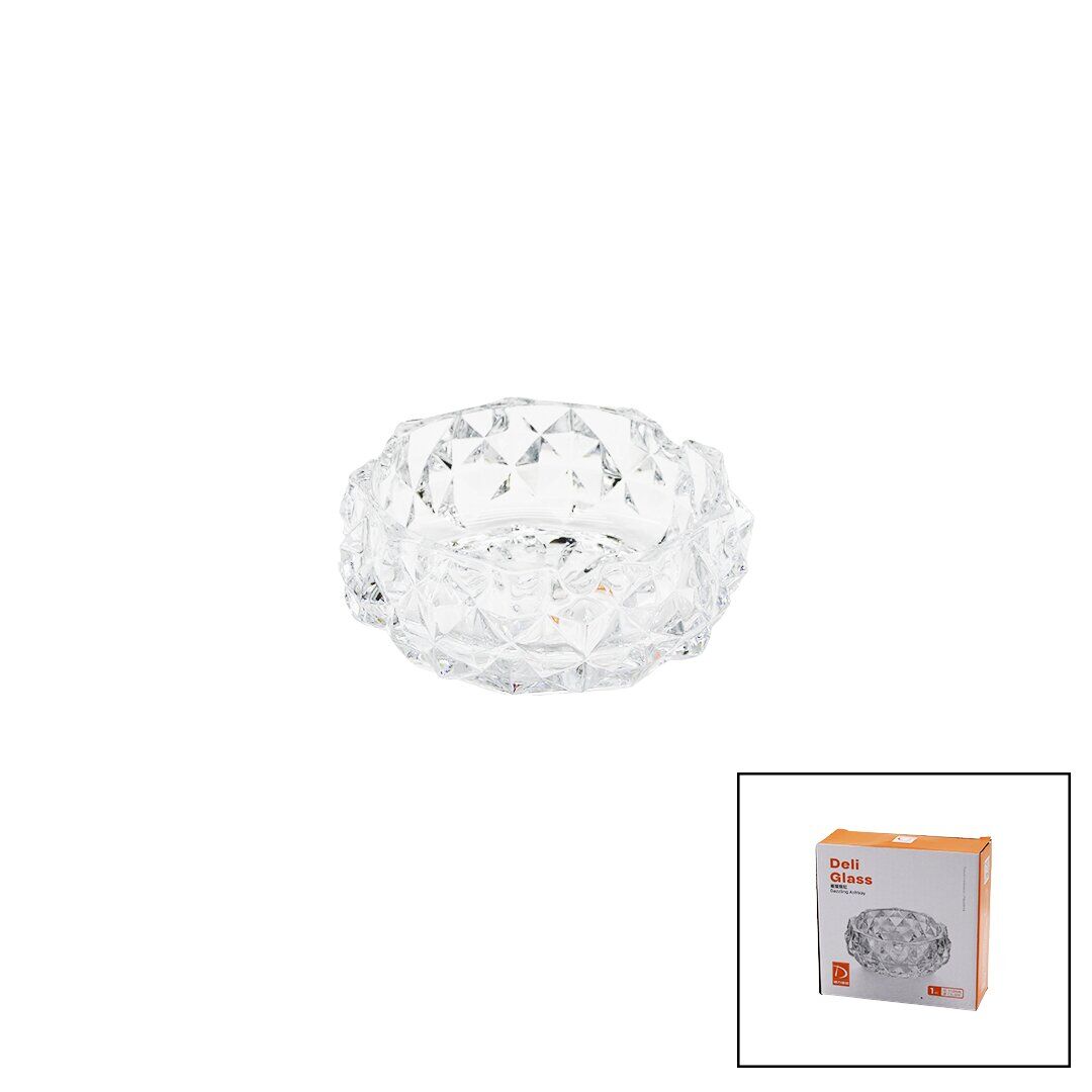 KÜÇÜK CAM - DIAMOND KRİSTAL ŞEKİL YUVARLAK KÜLLÜK ÇAP: 11.2CM - D: 4.4CM (4944)