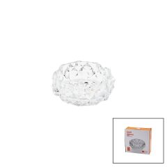 KÜÇÜK CAM - DIAMOND KRİSTAL ŞEKİL YUVARLAK KÜLLÜK ÇAP: 11.2CM - D: 4.4CM (4944)