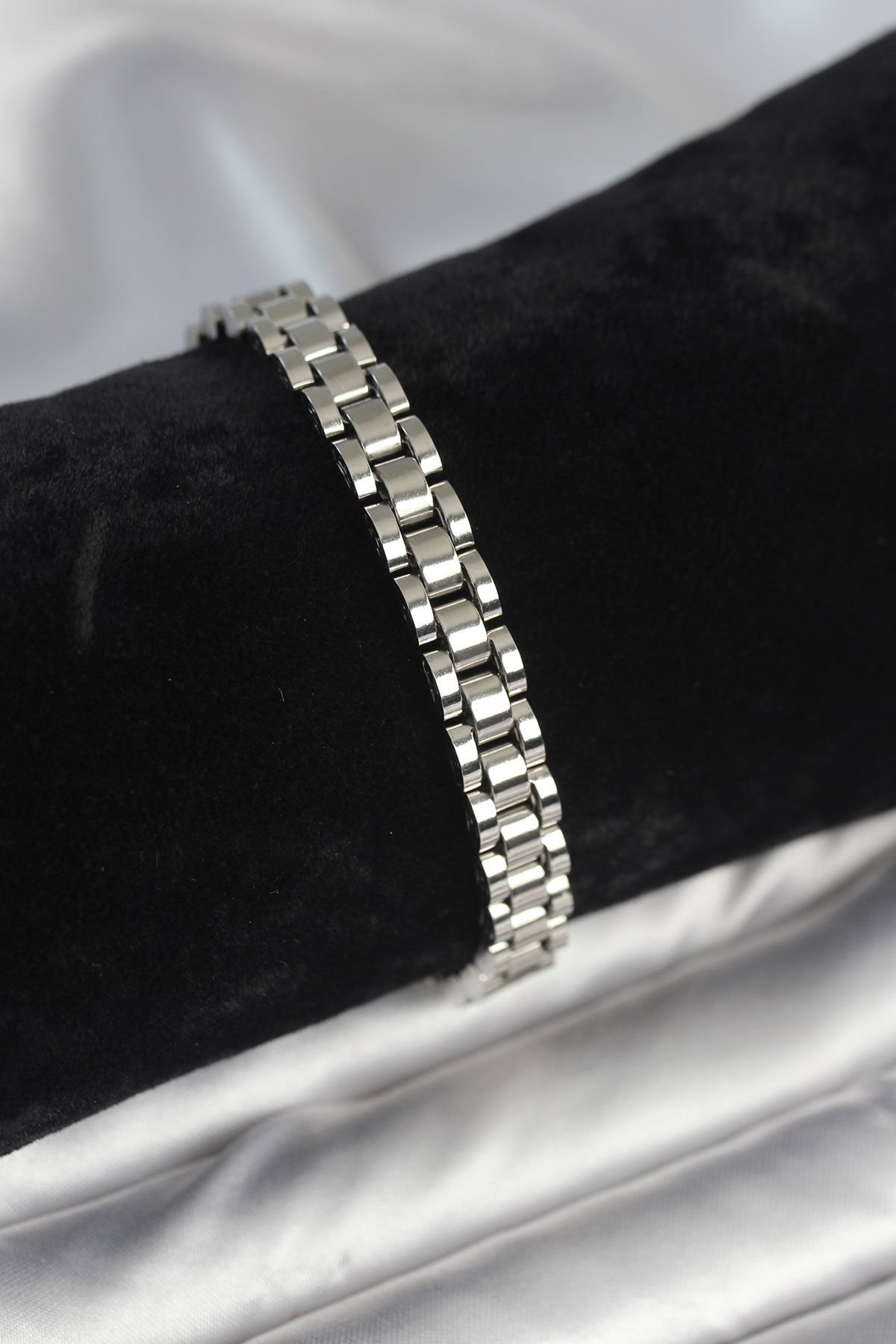 316L Çelik Gümüş Renk 7 mm Kalınlık Erkek Bileklik - TJ-EB3765