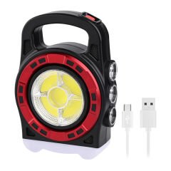 HB-6678C COB LEDLİ 20 WATT 3 KADEMELİ ŞARJ EDİLEBİLİR USB ÇIKIŞLI SOLAR LAMBA (4944)