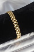 316L Çelik Gold Renk 9 mm Kalınlık Erkek Bileklik - TJ-EB3770