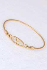 Gold Metal Çelik Figürlü Erkek Kelepçe Bileklik - TJ-EB1891