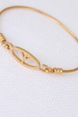 Gold Metal Çelik Figürlü Erkek Kelepçe Bileklik - TJ-EB1891