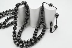 Oltu Taşı ESMAÜL HÜSNA  Arapça El İşçiliği  Namaz Tespihi