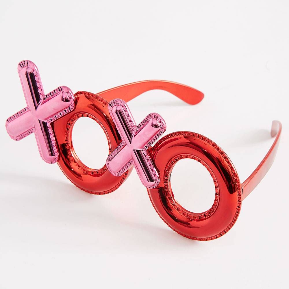 Kırmızı Renk Xoxo Yazılı Parti Gözlüğü 17x7 cm (4944)