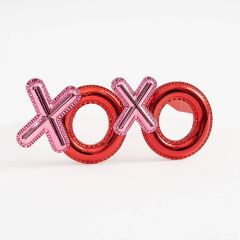 Kırmızı Renk Xoxo Yazılı Parti Gözlüğü 17x7 cm (4944)