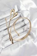 Pirinç Kalp Model Gold Renk Kadın Pazu Bileklik - TJ-BB7422