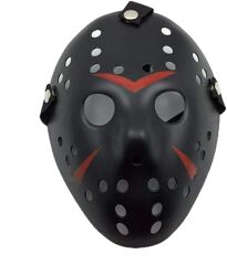 Siyah Renk Kırmızı Çizgili Tam Yüz Hokey Jason Maskesi Hannibal Maskesi (4944)