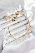 Pirinç Damla Model Gold Renk Kadın Pazu Bileklik - TJ-BB7426