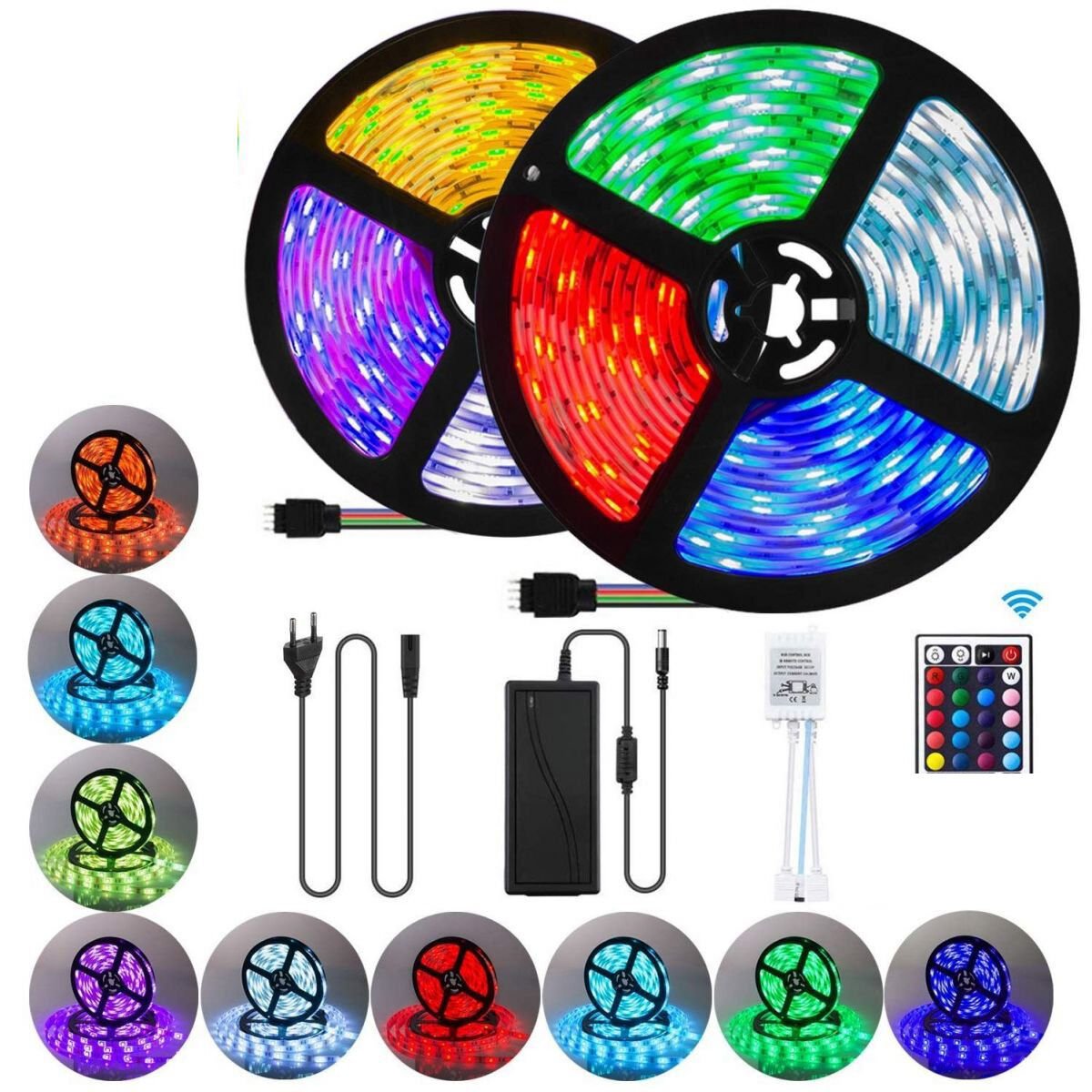 Animasyonlu Tak Çalıştır Kumandalı Rgb Şerit Işık Aydınlatma Şerit Led 10 Mt