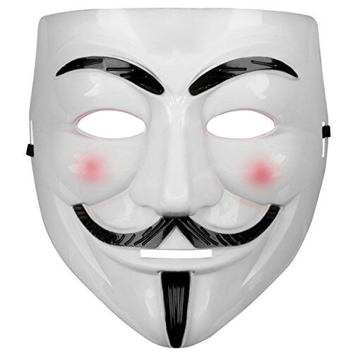 Beyaz Renk Pembe Yanaklı İthal V For Vendetta Maskesi (4944)