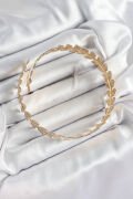 Pirinç Yaprak Model Gold Renk Kadın Pazu Bileklik - TJ-BB7429