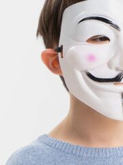 Beyaz Renk Pembe Yanaklı İthal V For Vendetta Maskesi (4944)