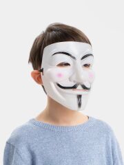Beyaz Renk Pembe Yanaklı İthal V For Vendetta Maskesi (4944)
