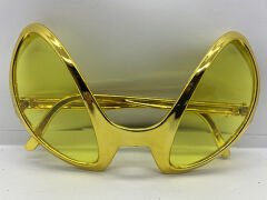 Retro Gözlük - 80 li 90 lı Yıllar Parti Gözlüğü Gold Renk 8x13 cm (4944)